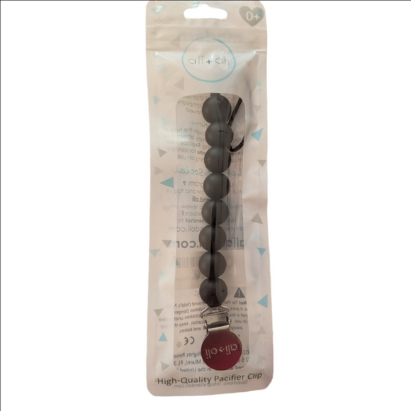 Black Beaded Pacifier Clip - Picture 1 of 2